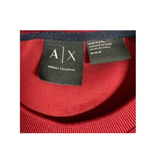 Armani Exchange Men’s Red Logo Sweatshirt Size M - Picture 3 of 7